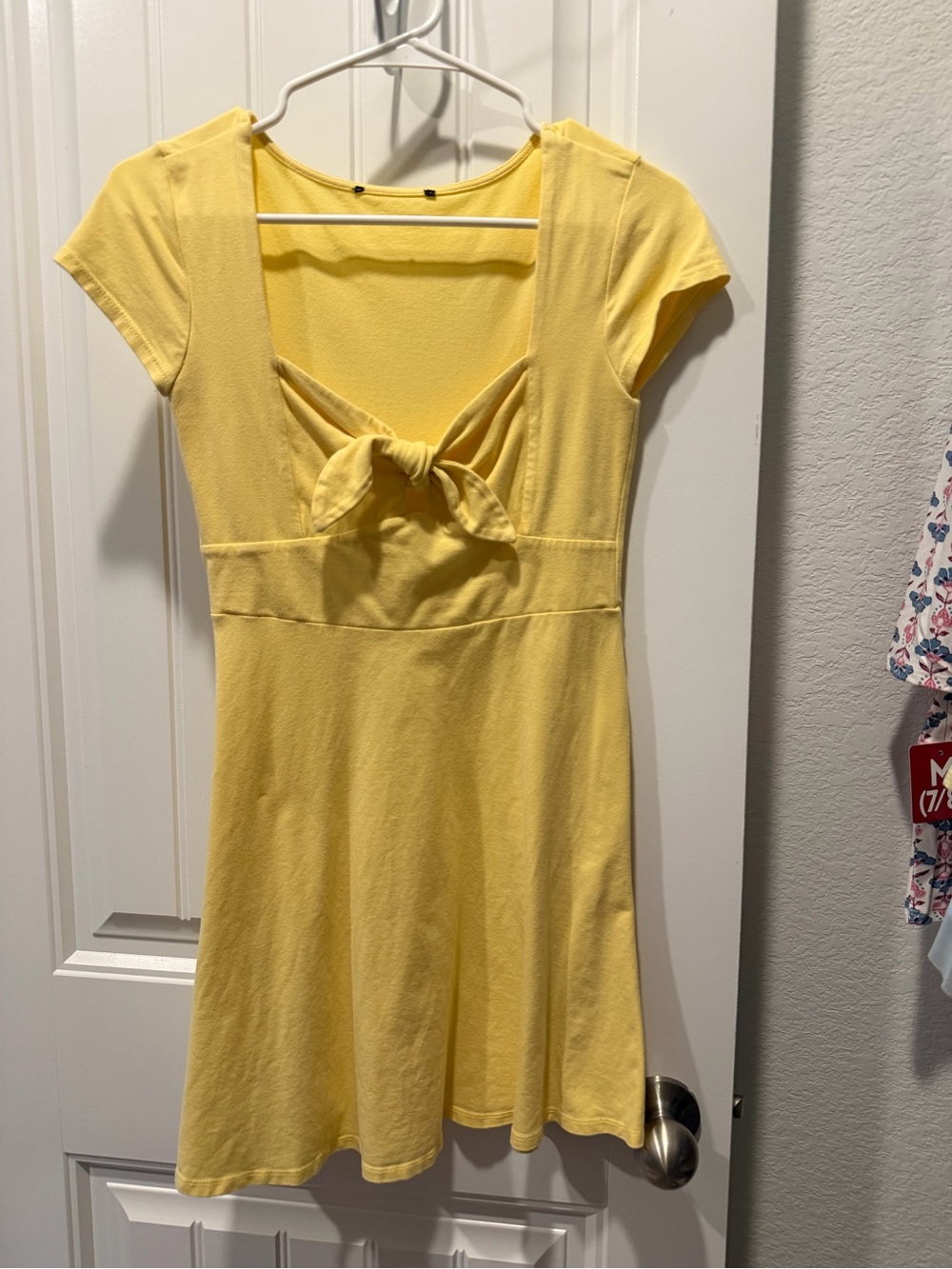 Forever 21 Yellow Tie-Front Mini Dress